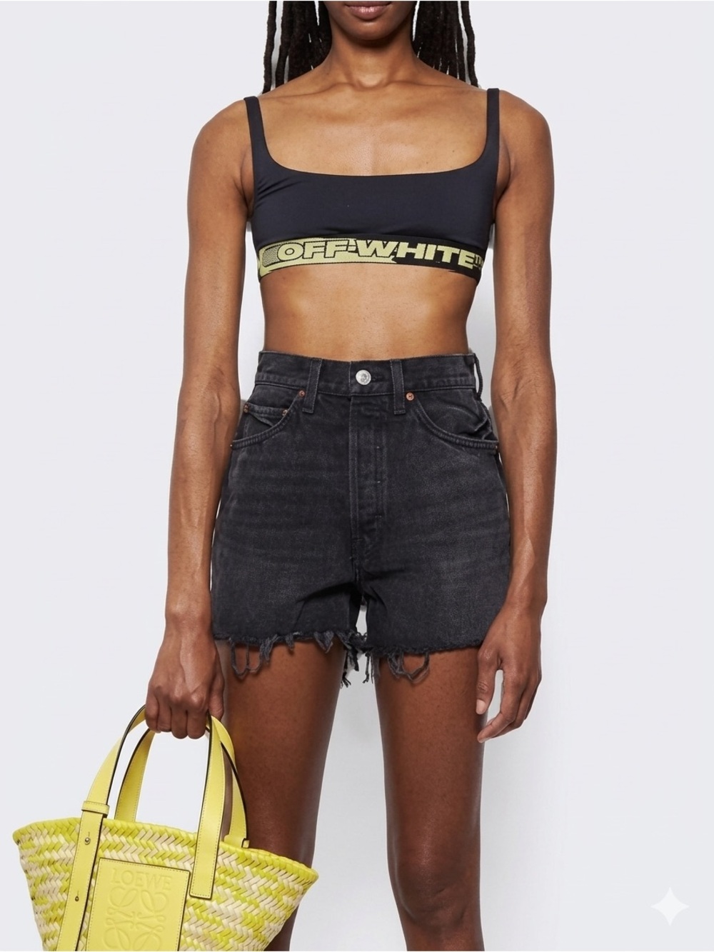 RE/DONE 50s Cutoffs High Waisted Denim Shorts in  Black 3 Size 28